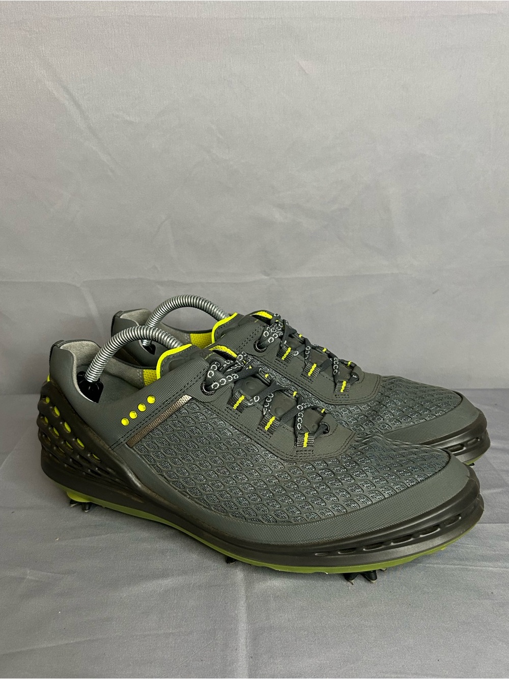 Ecco Biom Cage Evo Men's Gray and Volt Athletic Golf Shoes Men’s US 10/10.5